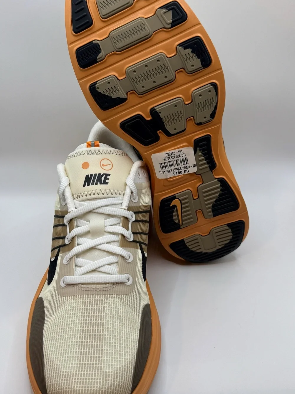 Nike Lunar Roam Sneakers - Cream, Orange & Black
